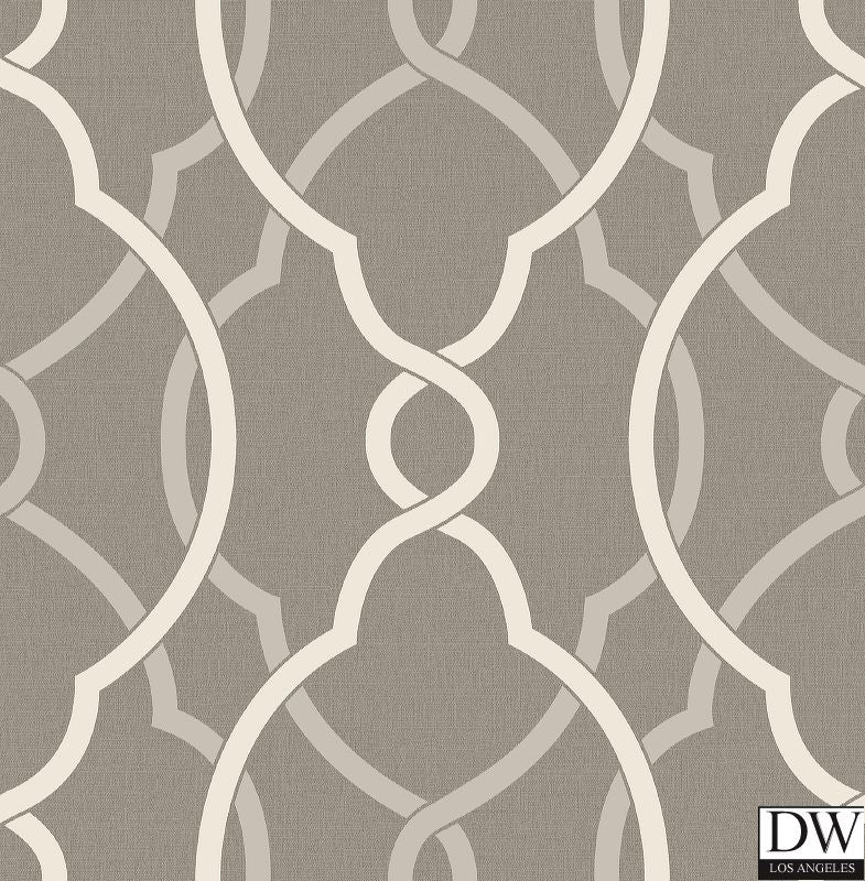 Sausalito Grey Lattice Wallpaper