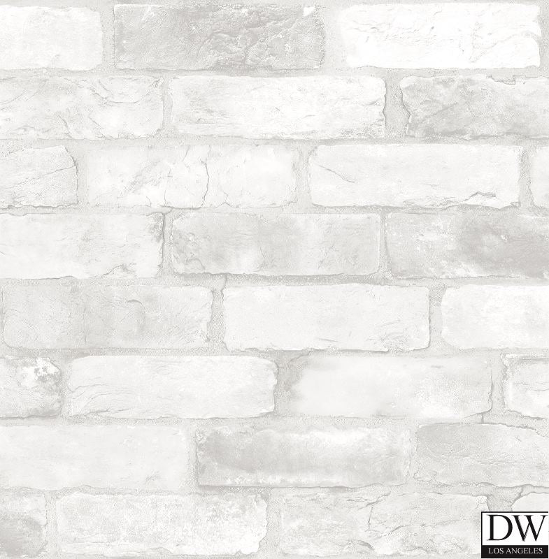 Reclaimed Bricks White Rustic Wallpaper