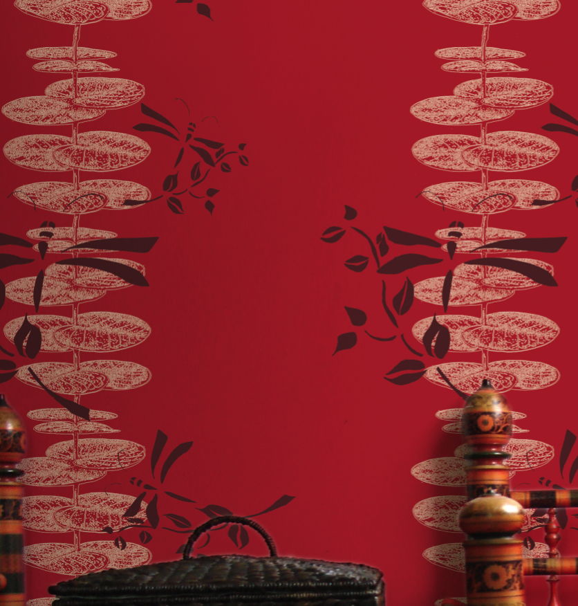 Dina - Red Wallpaper Wallcovering