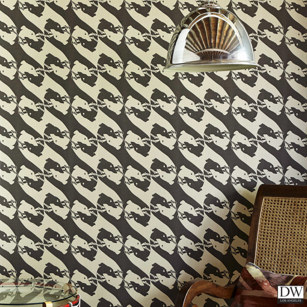 Release the Hounds - Dog Wallcovering - Charcoal