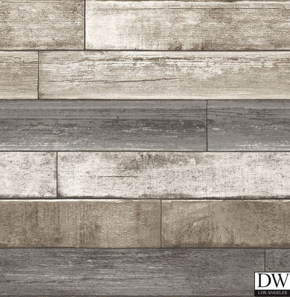 Weathered Plank Grey Wood Texture Wallpaper