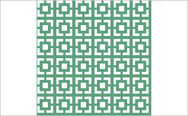 Natalia's Traditional Lattice - Green and White Wallcovering