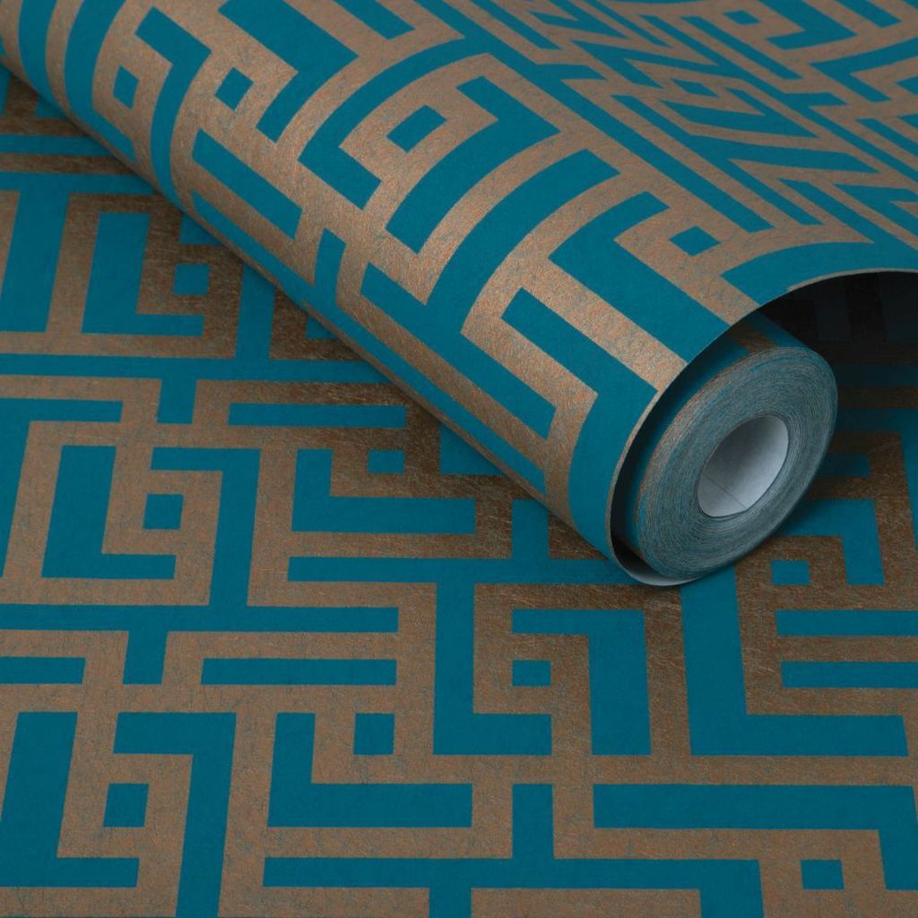 Zen Teal Wallpaper - Designer Wallcoverings and Fabrics