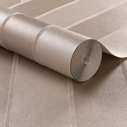 Baroque Bead Stripe Champagne Wallpaper - Designer Wallcoverings and Fabrics