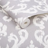 Indian Ink Damask Grey Mist Wallpaper - Designer Wallcoverings and Fabrics