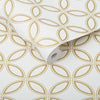Eternity White and Gold Wallpaper - Designer Wallcoverings and Fabrics