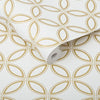Eternity White and Gold Wallpaper - Designer Wallcoverings and Fabrics