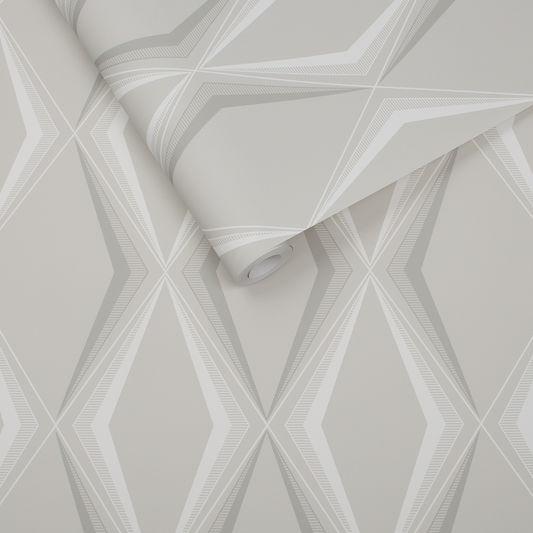 Vintage Deco Diamond Stone Wallpaper - Designer Wallcoverings and Fabrics