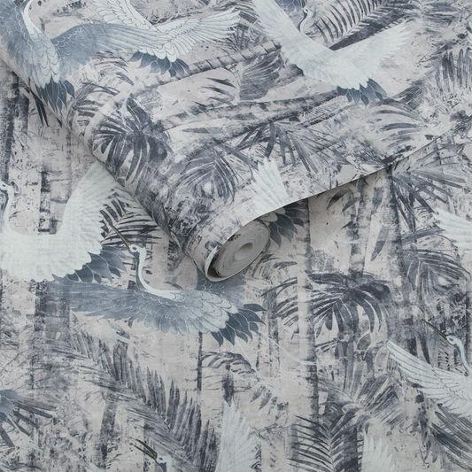 Crane Blue Wallpaper - Designer Wallcoverings and Fabrics