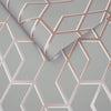 Archetype Grey and Rose Gold Wallpaper - Designer Wallcoverings and Fabrics
