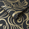 Hula Swirl Noir Wallpaper - Designer Wallcoverings and Fabrics