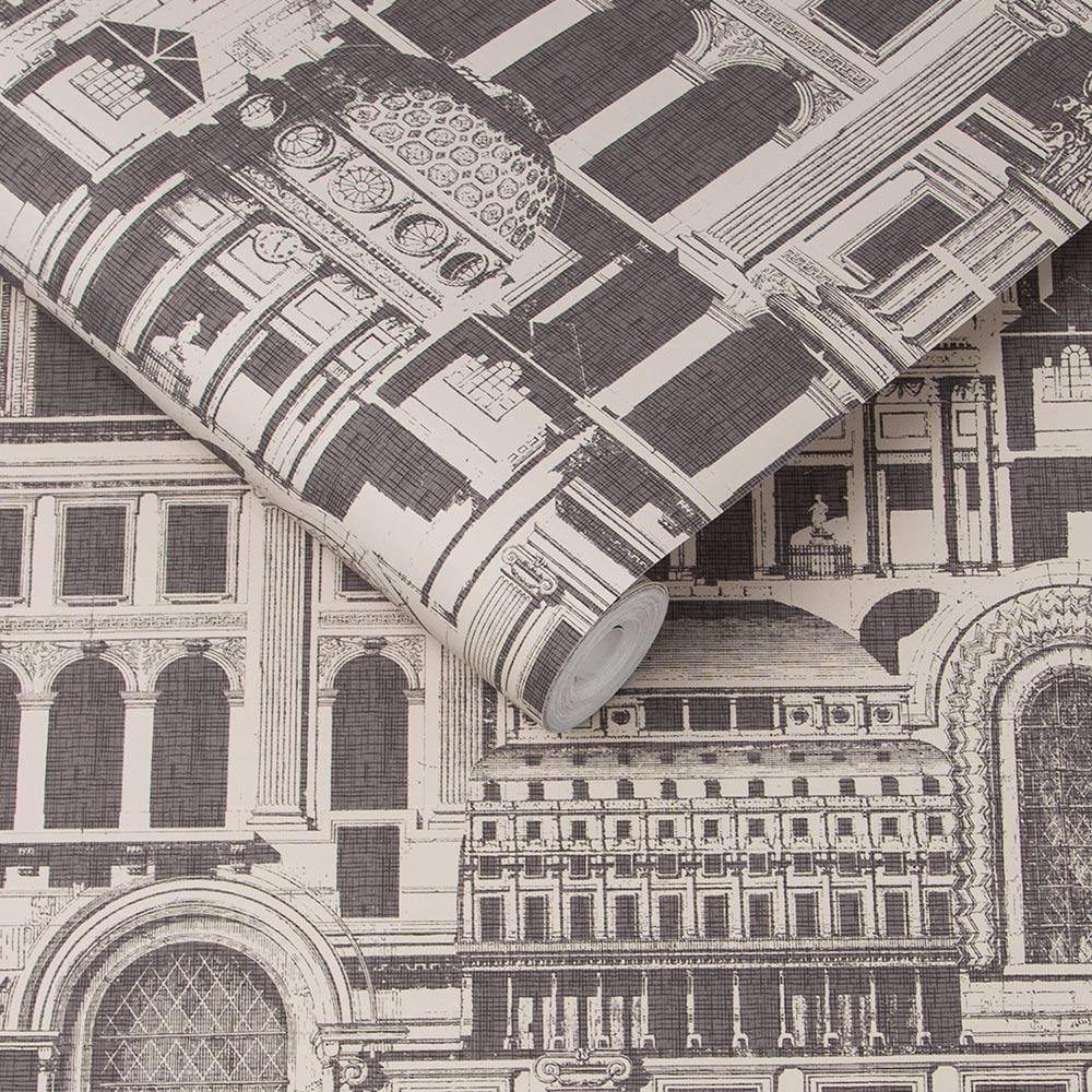 Quarters Sepia Wallpaperæ - Designer Wallcoverings and Fabrics