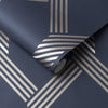Vector Navy Gold Wallpaper - Designer Wallcoverings and Fabrics