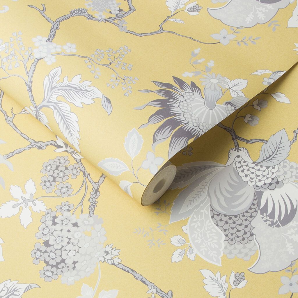 Bordado Citron Wallpaper - Designer Wallcoverings and Fabrics