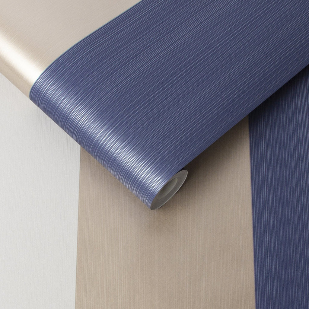 Figaro Navy Wallpaper - Designer Wallcoverings and Fabrics