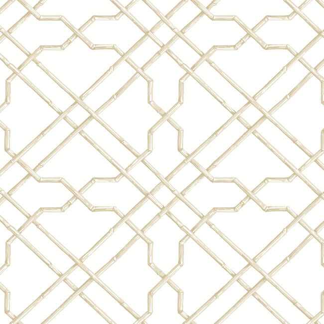 Far Eastern Bamboo Lattice - Gold Beige