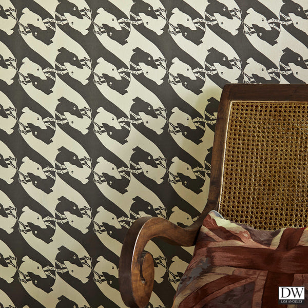 Release the Hounds - Dog Wallcovering - Charcoal
