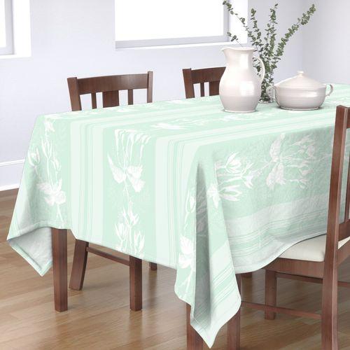 Carley Vintage  Green Rectangular Table Cloth