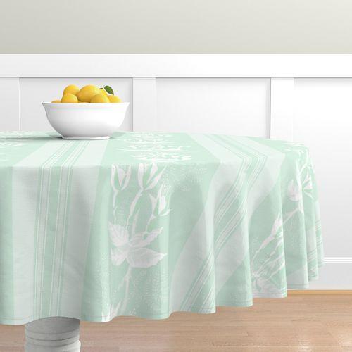 Victoria Vintage Mint Green Round Table Cloth on Lilly