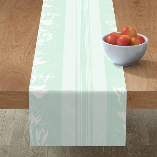 Victoria Vintage Mint Green Table Runner on Lilly