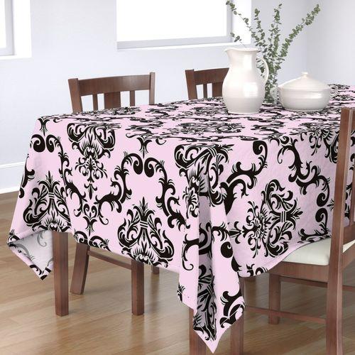 Lounge Lizard Damask  Rectangular TableCloth on Florenza Organic Cotton