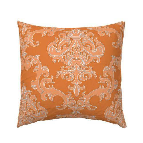 DWH-74224 Lounge Lizard Damask Orange European Tangerine designer-wallcoverings-los-angeles