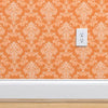 Lounge Lizard Damask Orange Extra Durable Vinyl