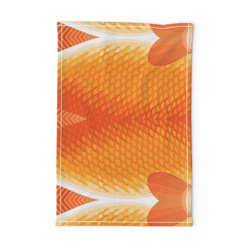 Koi Fish Orange Tea Towel on Lexington