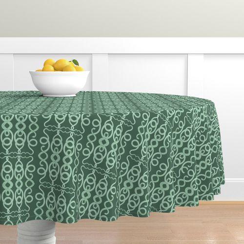 Wild Snakes Green Round Table Cloth on Lilly