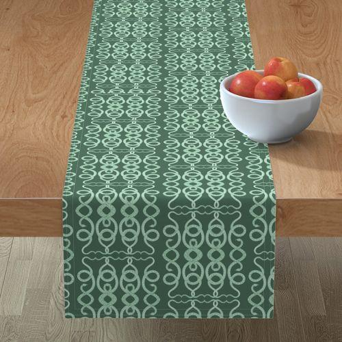Wild Snakes Green Table Runner on Lilly