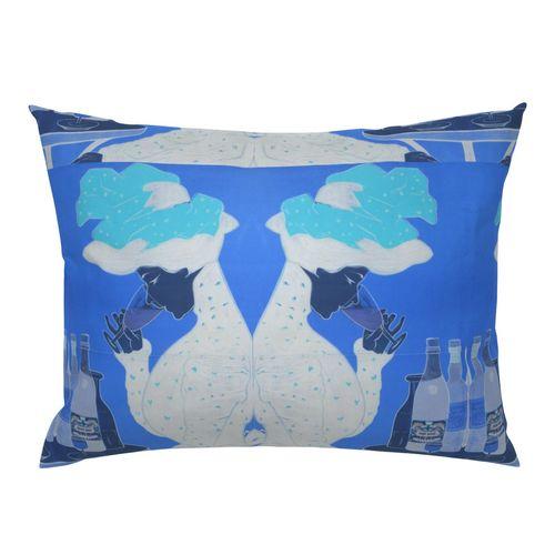 Arlene Absinthe Blue Standard Pillow Sham on Isabella