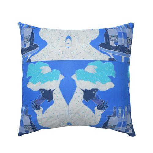 Arlene Absinthe Blue European Pillow Sham on Isabella