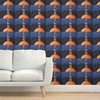 Orange Delightful  Durable Vinyl Wallpaper