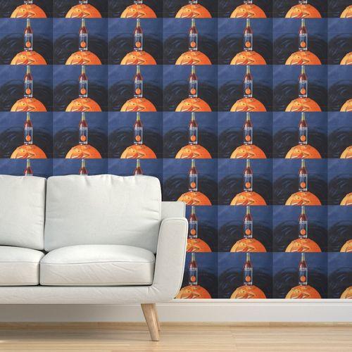 Orange Delightful  Durable Vinyl Wallpaper