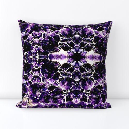 Cosmic Minerals Purple  Square Throw Pillow Cover on Lexington