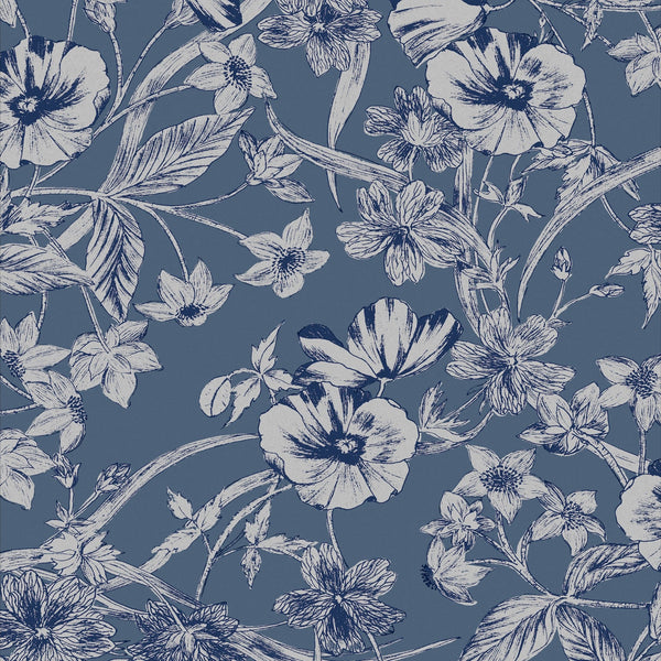 Summerhill Midnight Blue Wallcovering