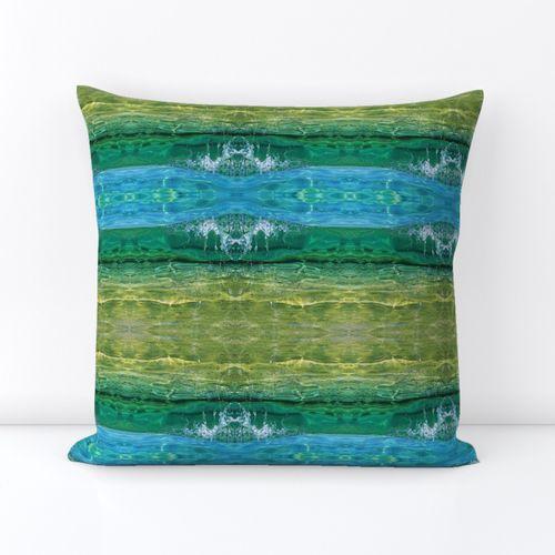 Splish Splash Adriatic Blue  Square Throw Pillow Cover on Lexington