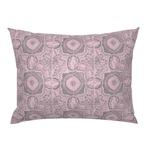 Barcelona Spanish Tile Mauve Pink Standard Pillow Sham on Isabella