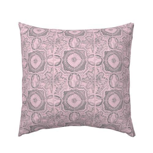 Barcelona Spanish Tile Mauve Pink European Pillow Sham on Isabella