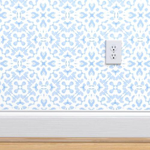 Walter Water Color Paper Blue Traditional Wallpaper