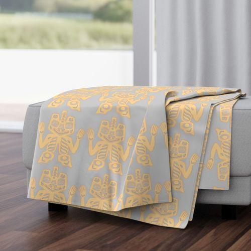 Tiki Wiki Lounge Cream Throw Blanket on Vitali Velvet