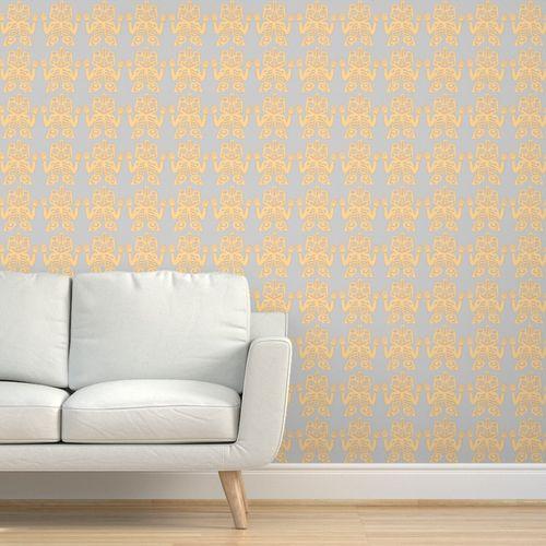 Tiki Wiki Lounge Cream Durable Vinyl Wallpaper