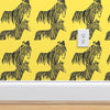 Zepellin Zebras Yellow Durable Vinyl Wallpaper