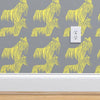 Zepellin Zebras Yellow, Grey Self Adhesive Removeable 