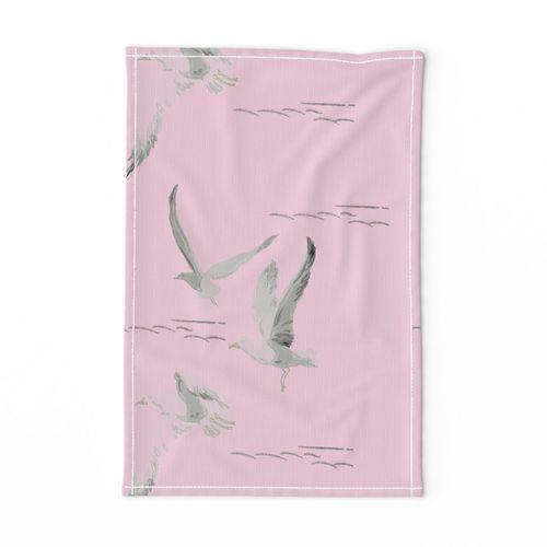 Gregorious Gulls Pink Tea Towel on Lexington