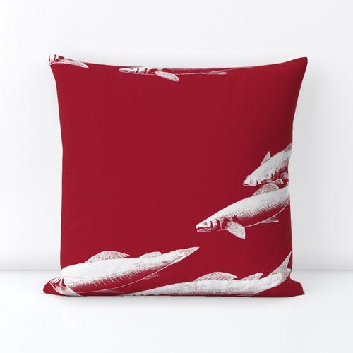 Chiba Bay Red  Square Throw Pillow Cover on Lexington