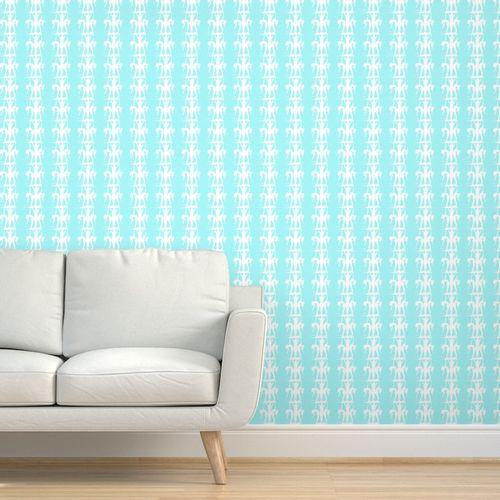 Swim Time Aqua Blue Durable Vinyl Wallpaper
