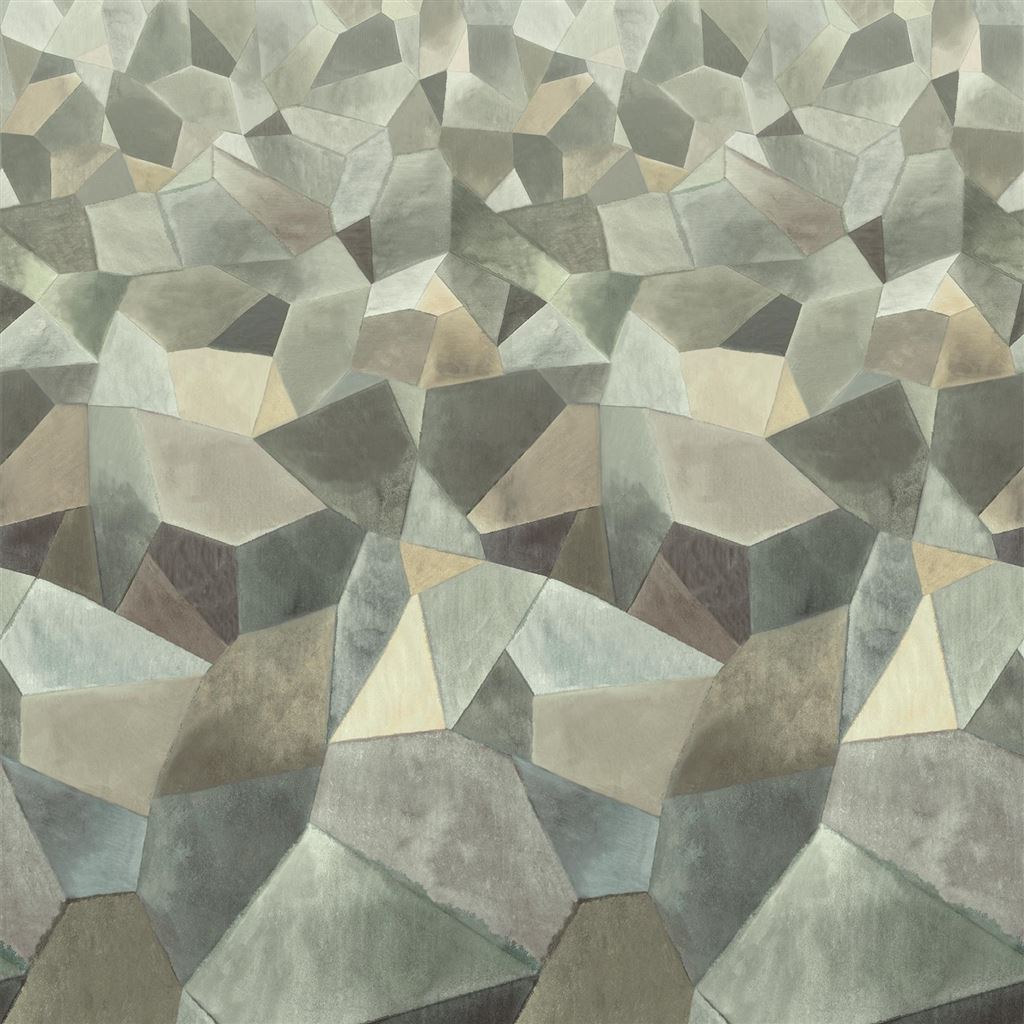 Geo Moderne  Pewter Wallpaper | Designers Guild