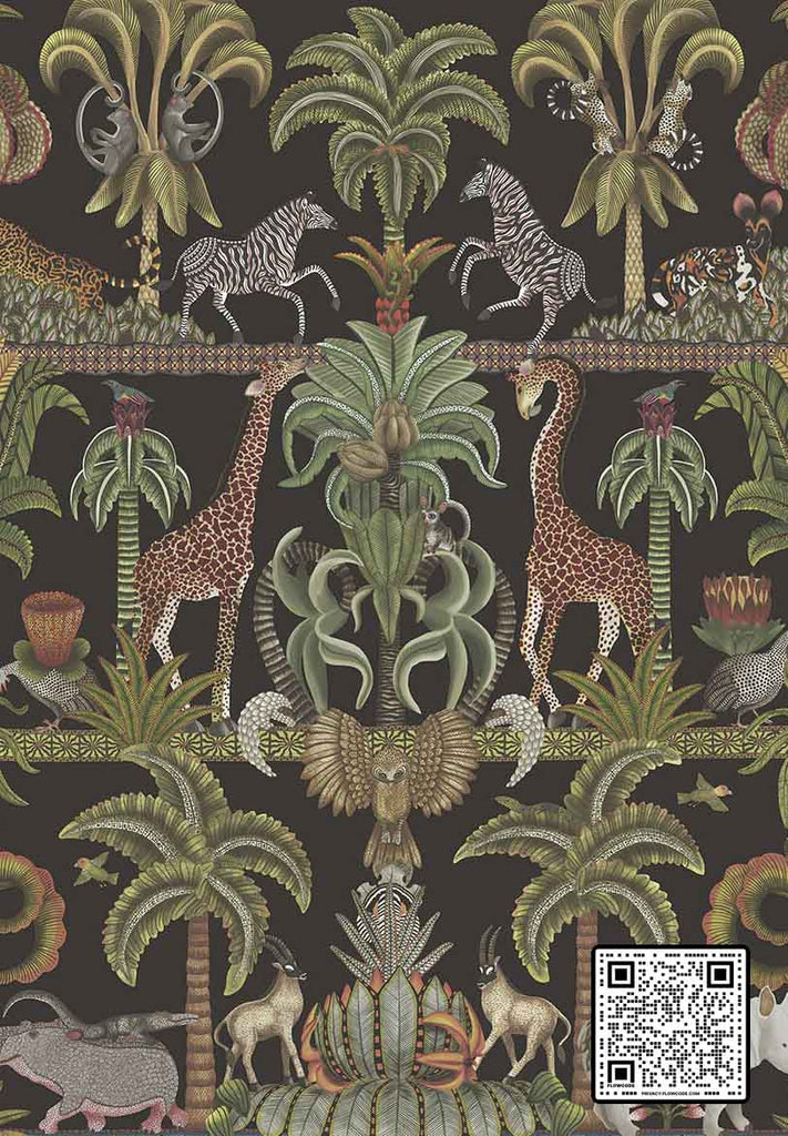  AFRIKA KINGDOM NON WOVEN MULTI GREEN  WALLCOVERING available exclusively at Designer Wallcoverings