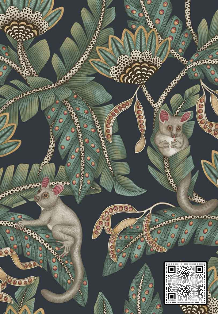  BUSH BABY NON WOVEN TEAL DARK BLUE  WALLCOVERING available exclusively at Designer Wallcoverings